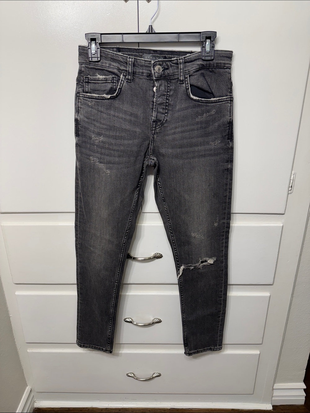 Zara Men's Skinny Jeans in Washed Black
